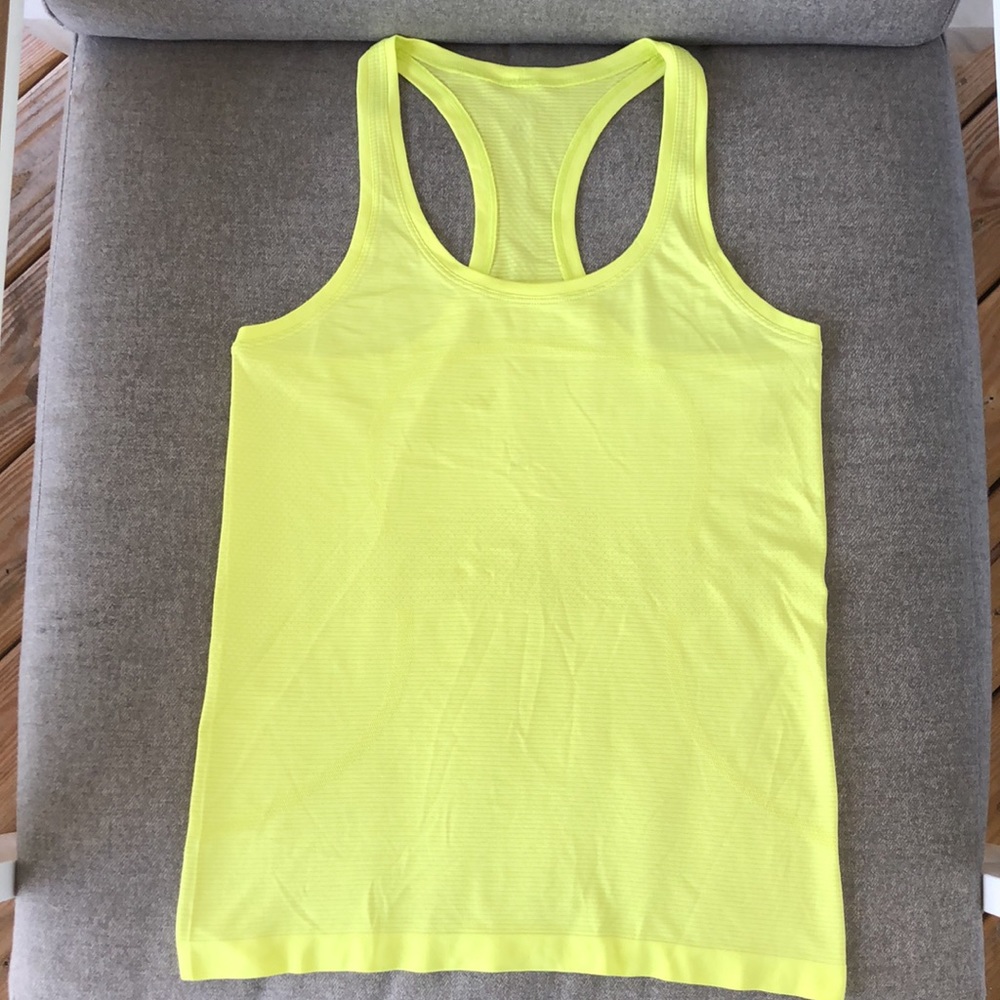 lululemon athletica Neon Yellow Racerback Tank Top
